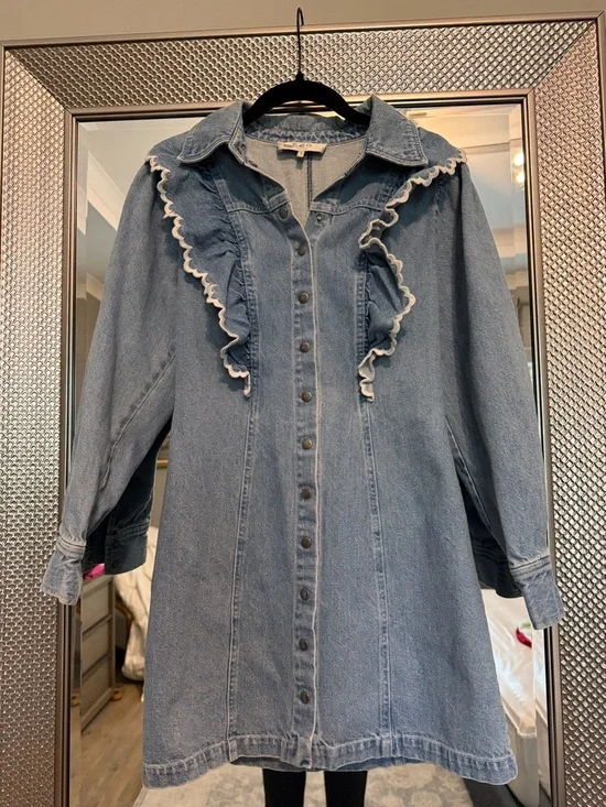 Sea New York Mara Denim Ruffle Dress - Picture 3 of 6